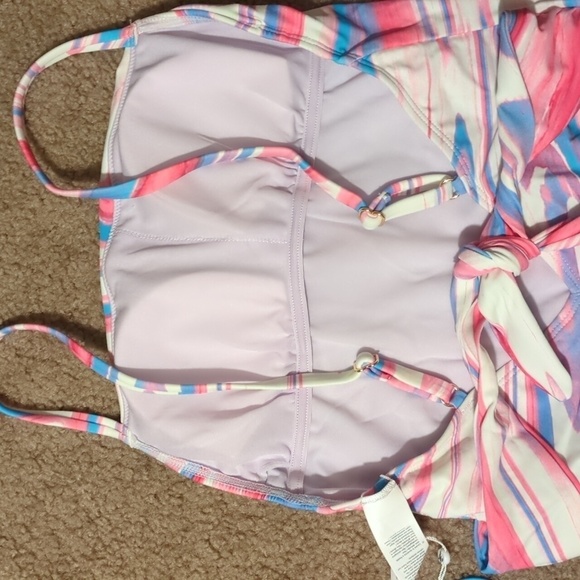 Cupshe pink multicolor square neck cinched low back one piece swimsuit 💋 - Picture 9 of 10